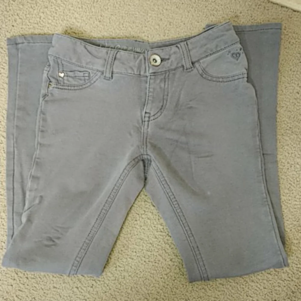 Justice Grey Stretch Skinny Jeans Sz 10 Slim